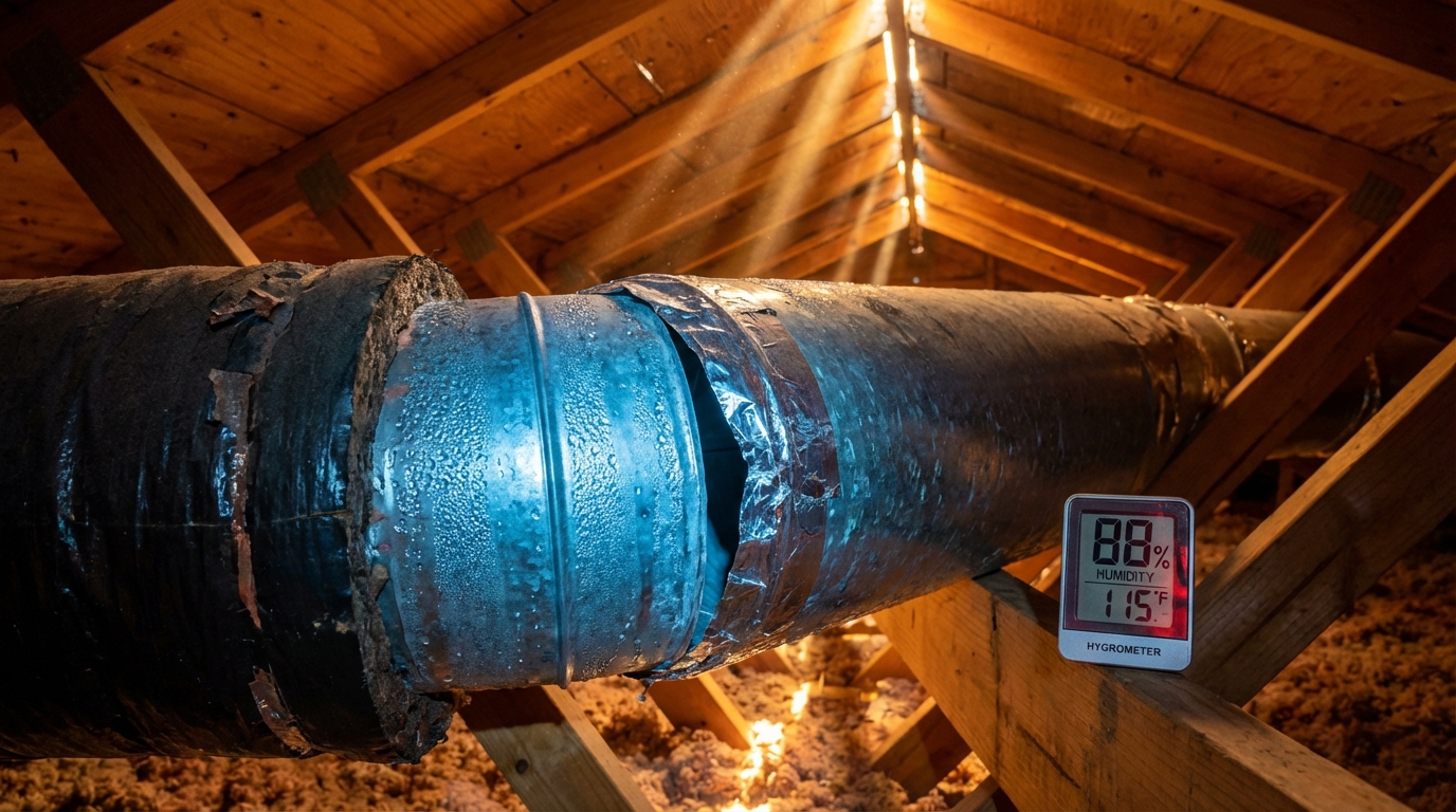 Causes of mold in HVAC ducts in Dallas TX including condensation and humidity factors